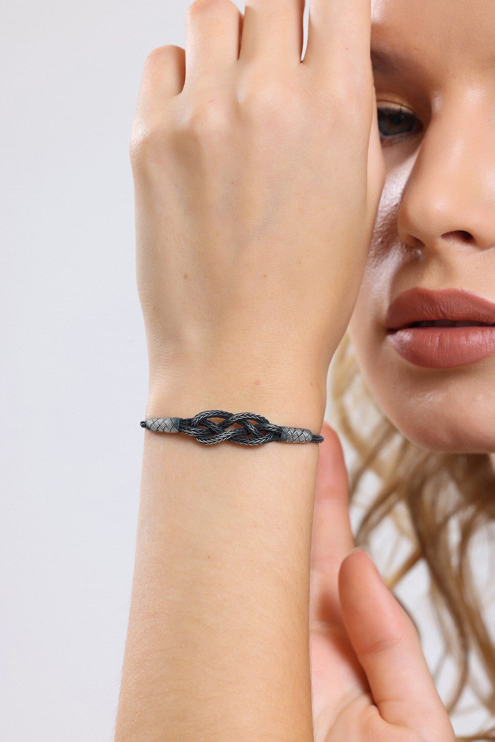 Sterling Silver Weaved Handmade Bracelet, Unisex Bracelet