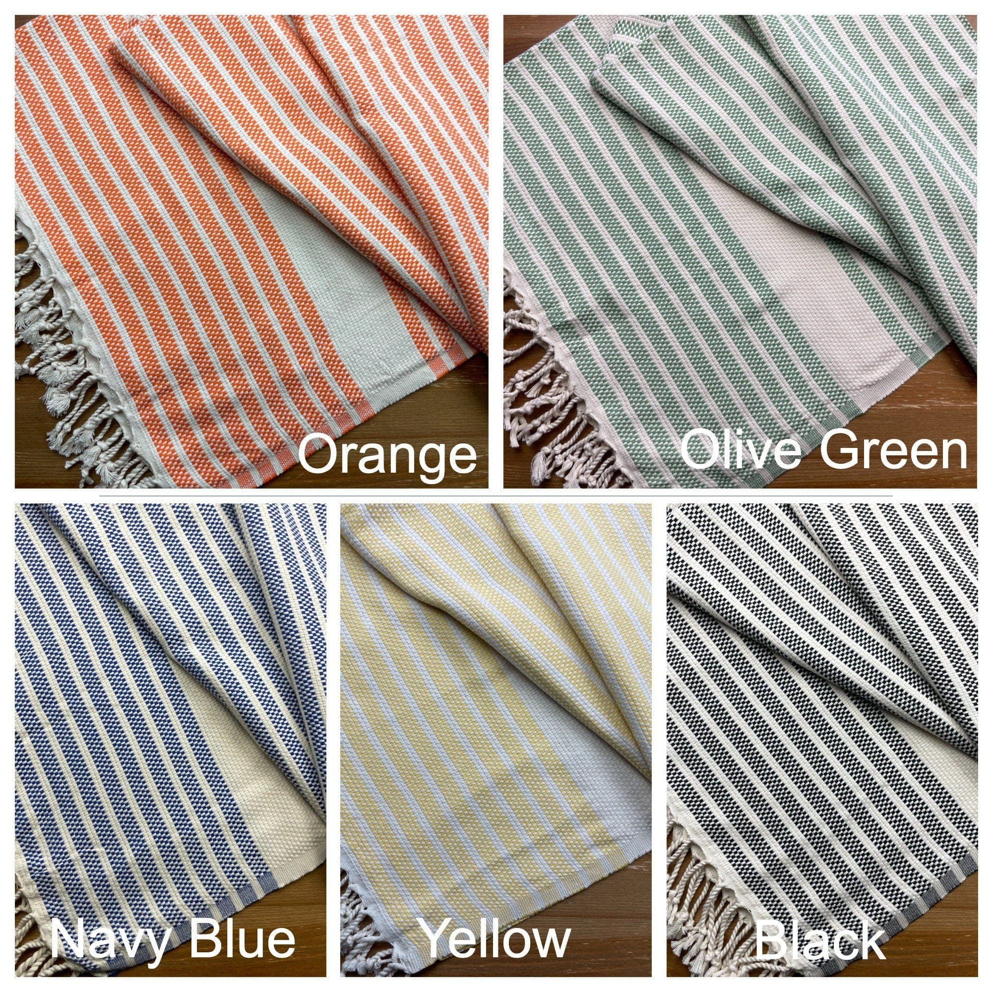 Turkish Peshtemal Towel, Orange, Blue Bath Towel, 1% Cotton Large Towel, Green Towel Beach, Yellow Striped Peshtemal, Black Holiday Towel