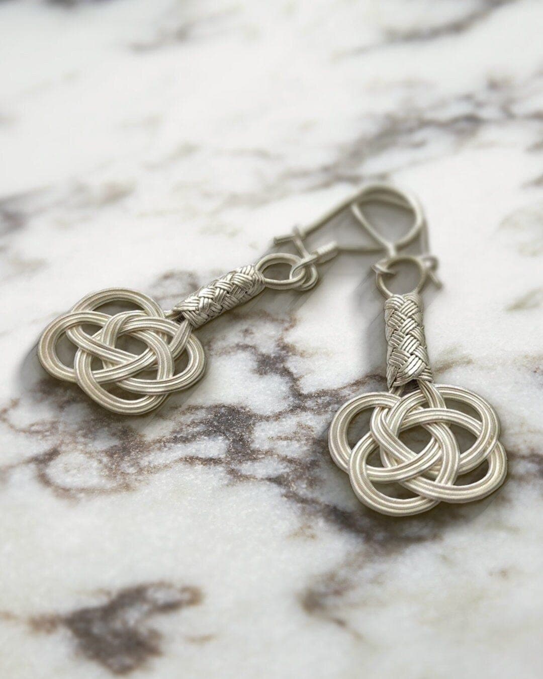 LOVE KNOT STUDS, Woven Celtic Knot Studs, Two Tone Silver Studs For Her, Knot Ear Stud Earrings, Everyday Jewelry
