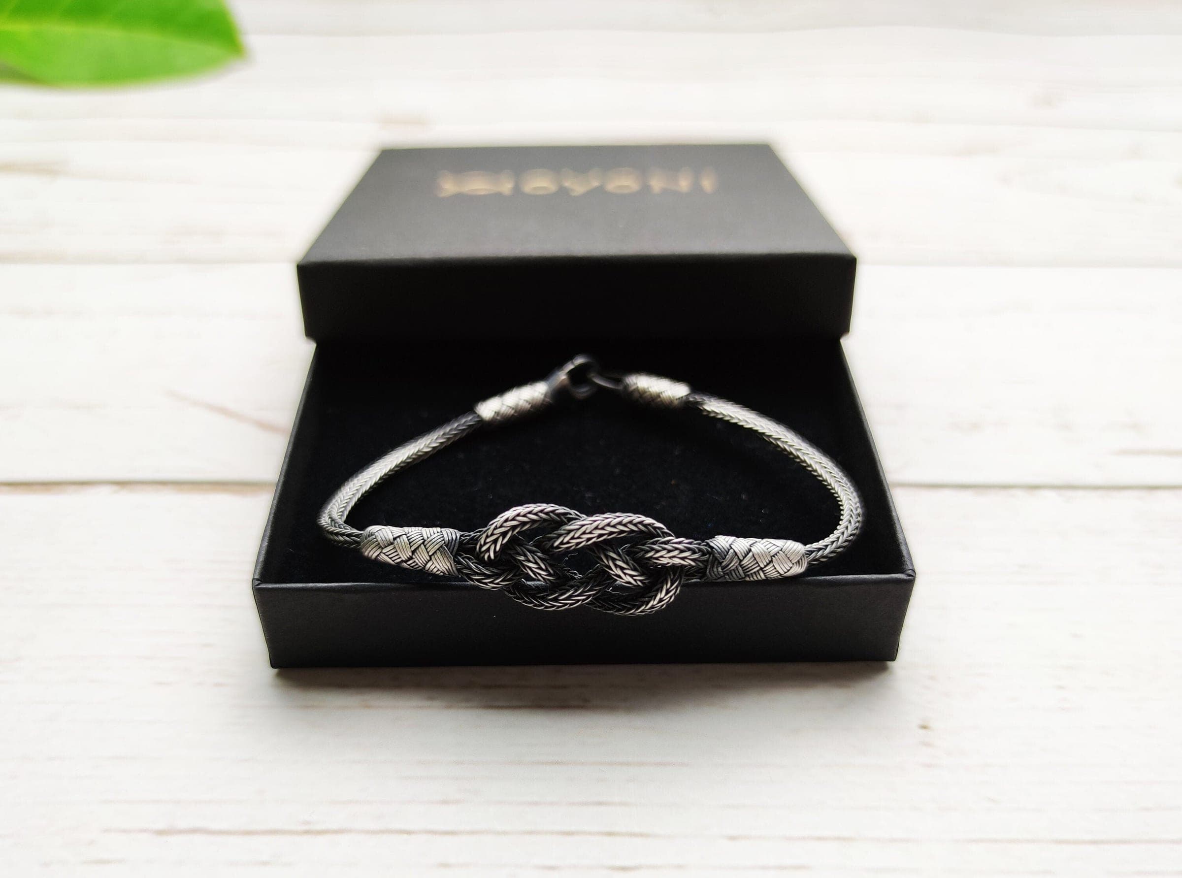 Handmade 925 Silver Boho Beaded Bracelet for Men - Perfect Gift for Father or Him
