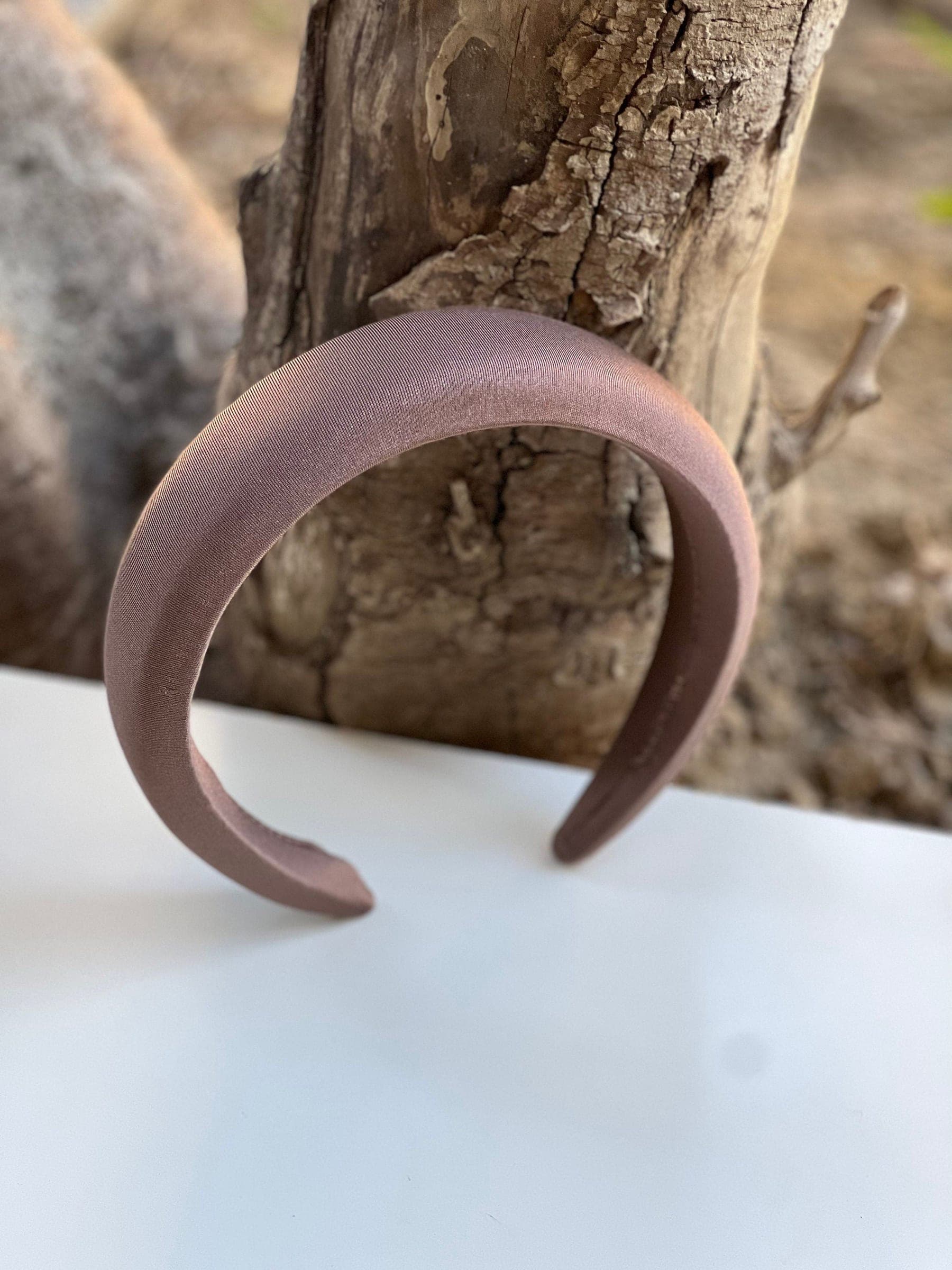 Chic Mink Padded Satin Headband in Neutral Tones - Perfect Women's Fashion Accessory for Mother's day