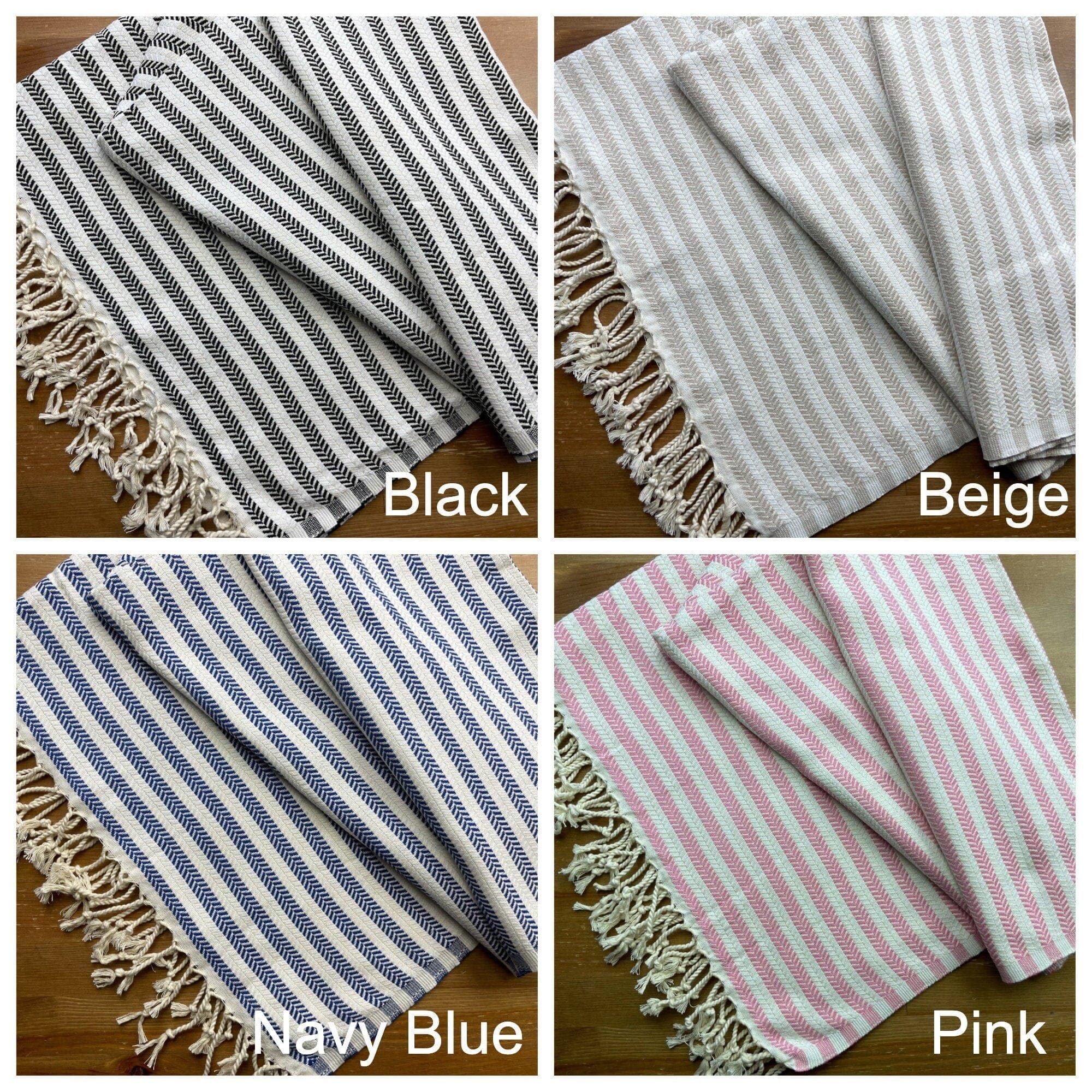 Turkish Peshtemal Towel, Black Bath Cotton Towel, 1% Cotton Towel, Pink Towel Beach, Blue Striped Large Peshtemal, Beige Holiday Towel