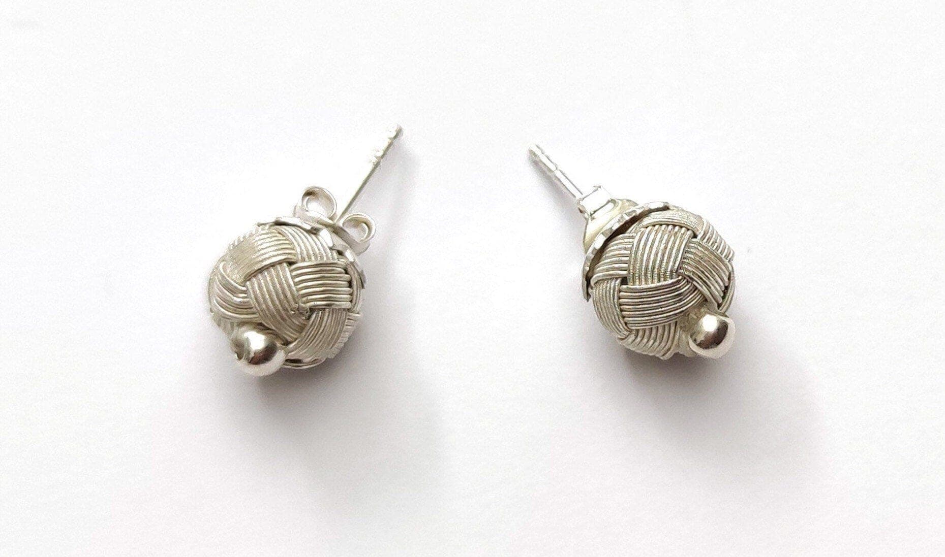 Elegant Handcrafted Sterling Silver Woven Earrings - Enhance Your Style with Sophisticated Charm