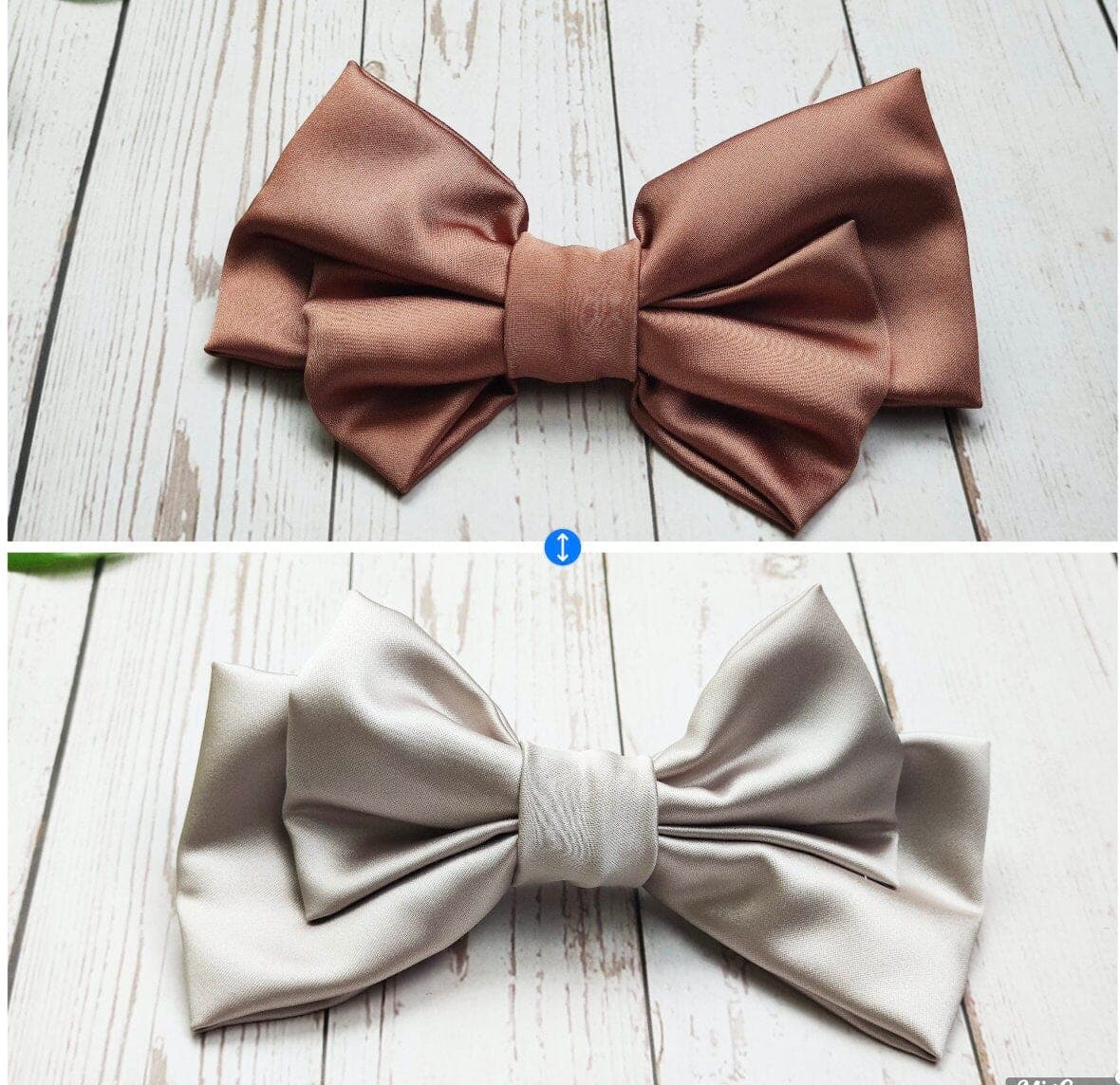 Handmade Satin Hair Clips with Bow - Brick Color Hairpins, Fashionable Hair Accessory and Bow Clasp