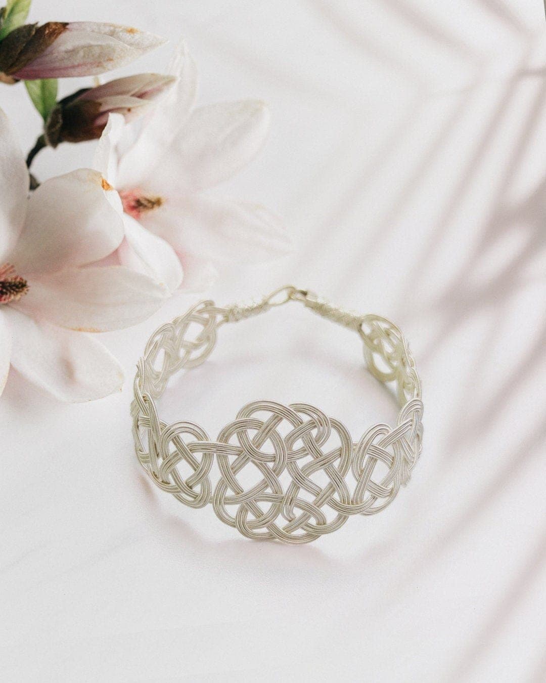 QUEEN’S BOHO BRACELET, Tzitzit Natural Coloured Silver Bracelet, Woven Braided Bracelet, Birthday Gift Idea For GirlFriend, Anniversary Gift